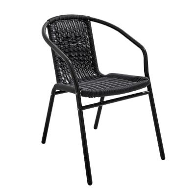 Chaise de jardin aluminium et résine noire