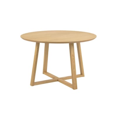 Table ronde pieds croisés chêne  4 places d120