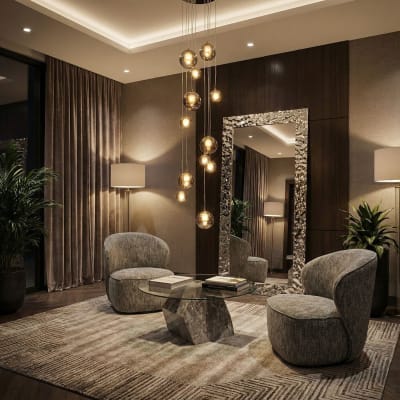 Fauteuil pivotant en polyester tressé gris