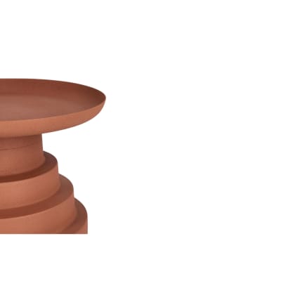 Table basse ronde design en métal d36 marron terracotta