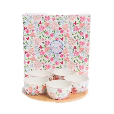 Service apéritif 5 pièces  blanc en porcelaine