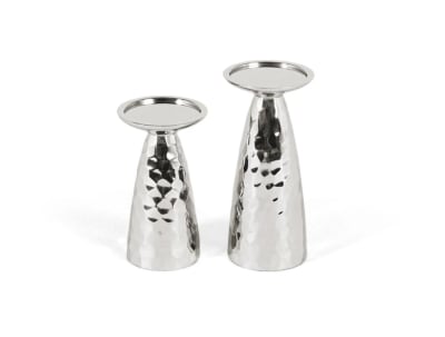 Ensemble de deux chandeliers en aluminium brillant