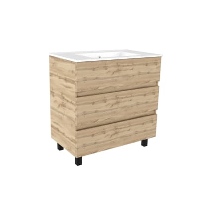 Meuble de salle de bains effet bois marron 46x80x83cm