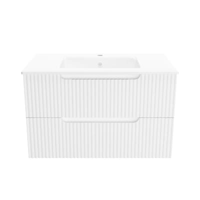 Meuble de salle de bains effet bois blanc 46x80x48cm