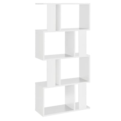 Bibliothèque pour salon meuble 130 x 60 x 24 cm effet bois blanche