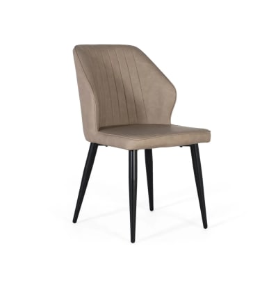 Lot de 2 chaises tapissées en gris et pieds en acier