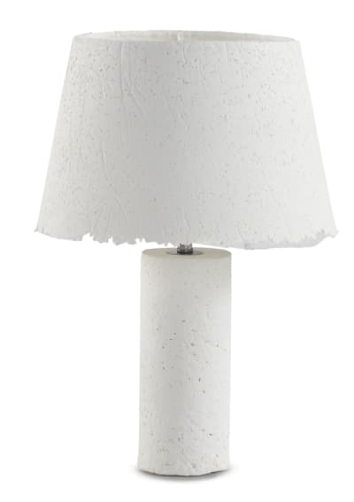 Lampe de table 35x35x47 avec base et abat-jour en papier mâché blanc