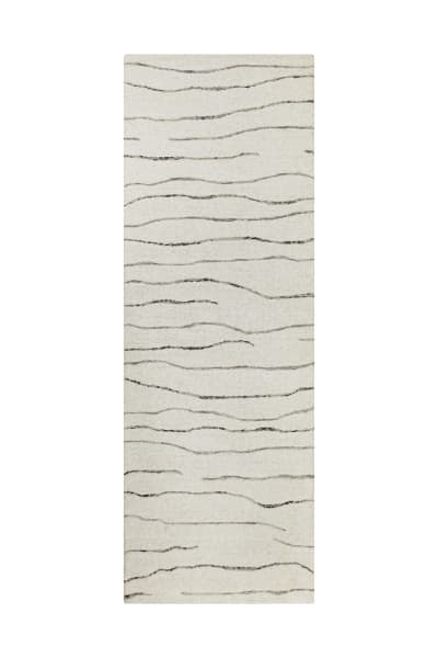 Tapis pure laine tufté main crème 80x300