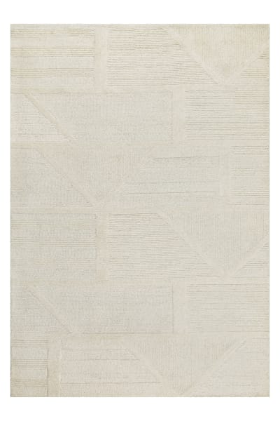 Tapis pure laine tufté main crème 200x300