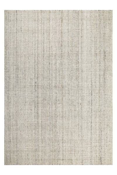 Tapis pure laine tufté main gris clair 70x140