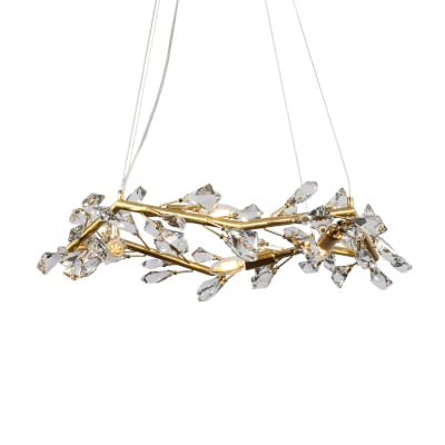 Suspension en verre laiton 63 cm