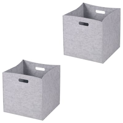 Boîtes de rangement en feutrine (x2), gris