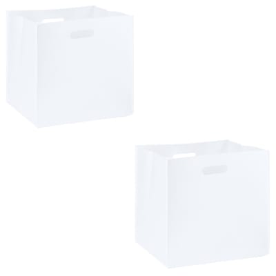 Boîtes de rangement en feutrine (x2), blanc