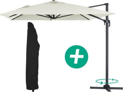 Parasol jardin en aluminium ecru 300 x 400 x 300 cm