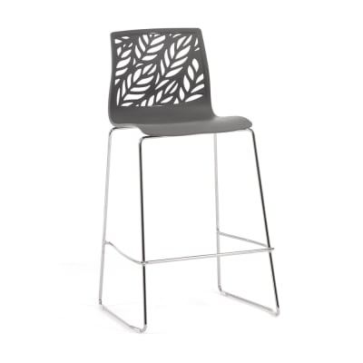Tabouret de cuisine en résine avec fibre de verre gris foncé