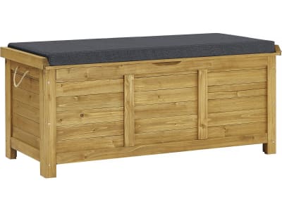 Coffre de jardin en bois marron 125 x 60 x 54 cm