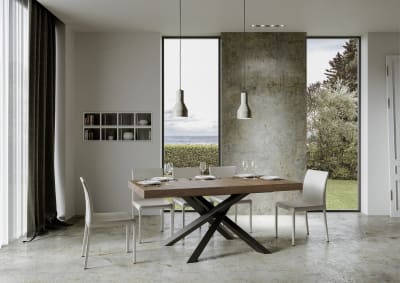 Table extensible 90x180/440 cm effet bois noyer