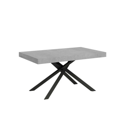 Table extensible 80x140/224 cm effet bois gris béton