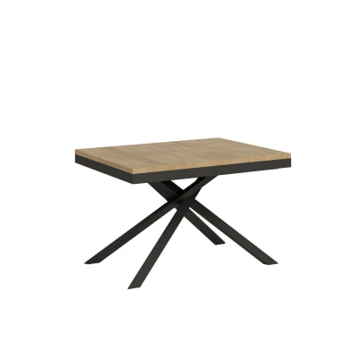 Table extensible 90x120/380 cm effet bois chêne nature
