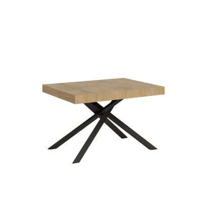 Table extensible 90x130/390 cm effet bois chêne nature