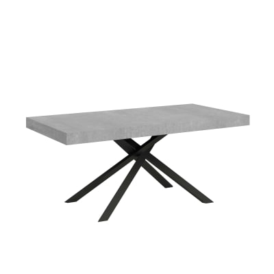 Table extensible 90x200/460cm effet bois gris béton