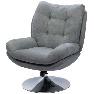 Fauteuil en tissu  clair avec piètement chromé  gris