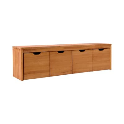 Banc avec 4 cubes de rangement en hêtre massif
