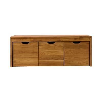 Banc avec 3 cubes de rangement en chêne massif