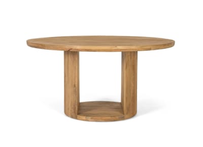 Table en bois de manguier avec plateau rond de 150 cm de diamètre