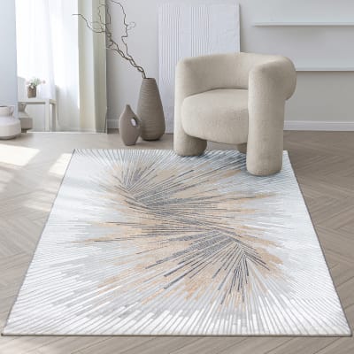 Tapis moderne abstrait, gris, 240 x 340 cm