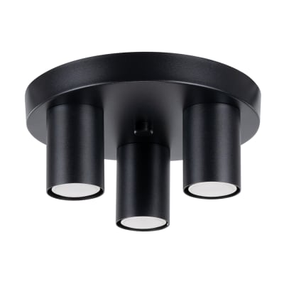 Plafonnier Acier Noir GU10 3 Lagos