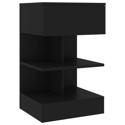 Table de chevet bois transformé noir  40 x 35 x 65 cm
