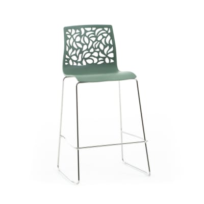 Lot de 2 tabourets de cuisine en résine avec fibre de verre sauge