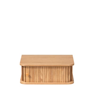 Table de chevet suspendue 1 porte coulissante en bois - bois clair