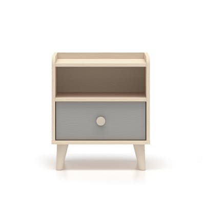 Chevet 1 tiroir bois beige