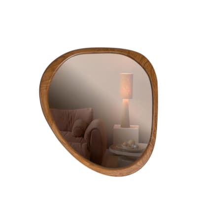 Miroir organique en bois  44x48cm - bois foncé