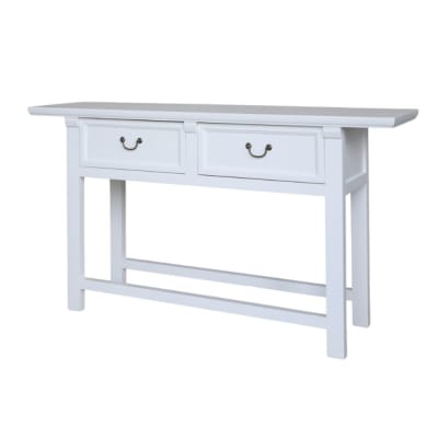 Table de service desserte en bois de pin recyclé blanc 150 x 40 x 85cm