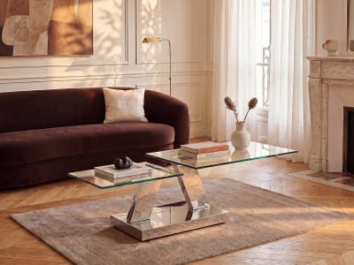 Table basse verre trempé transparent