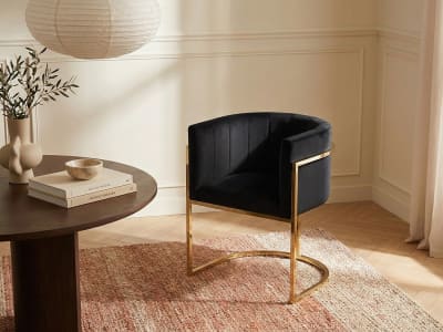 Chaise velours noir