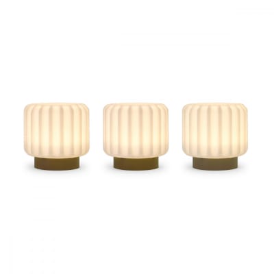 Set de 3 lampes dentelles 9cm en pvc marron clair