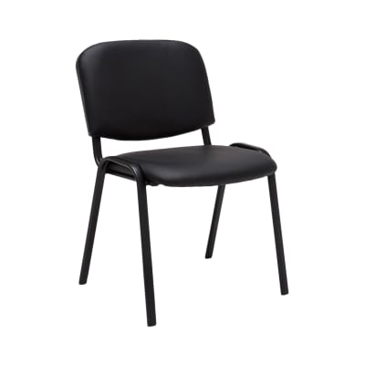 Chaise visiteur et assise en pvc et synthetique Noir