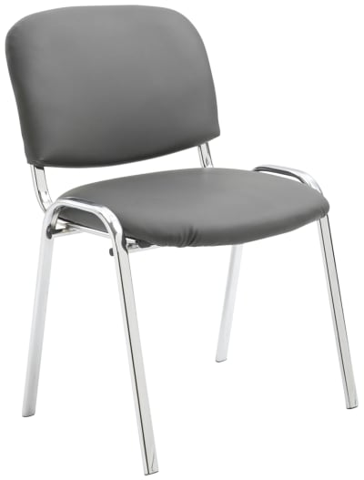 Chaise visiteur avec pieds en pvc und synthetik gris