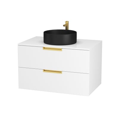 Meuble de salle de bains effet bois blanc 50x80x45cm