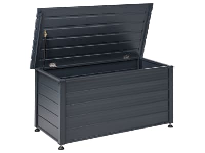 Coffre de rangement 123 cm 60 cm métal gris foncé