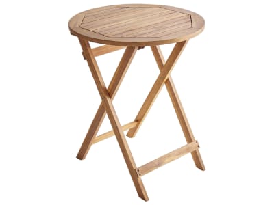 Table bistrot pliant 60 cm 60 cm bois d'acacia marron