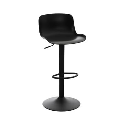 Tabouret de bar réglable pivotant en résine Noir