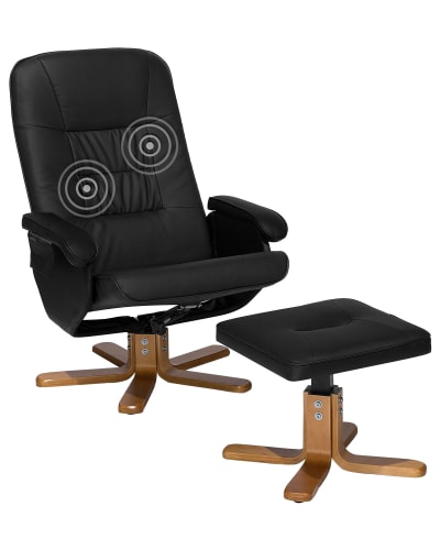 Fauteuil massant cuir pu noir