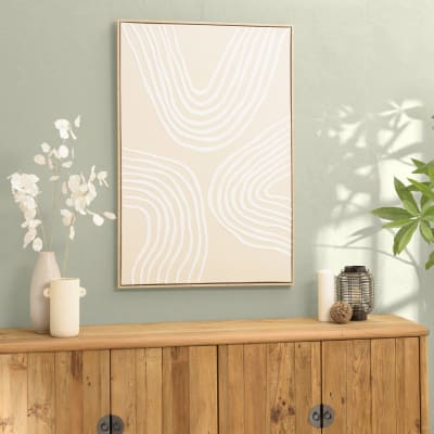 Décoration murale a - 83x123cm lignes abstraites, cadre naturel