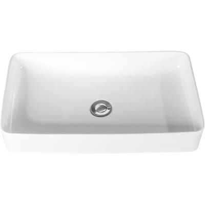 Lavabo rectangulaire en céramique blanche 60x35x11 cm