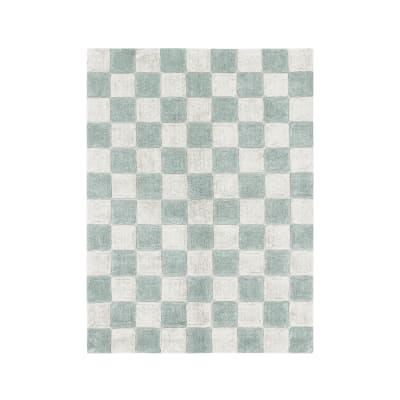 Tapis lavable Carreaux de Cuisine Bleu Sauge 120 x 160 cm